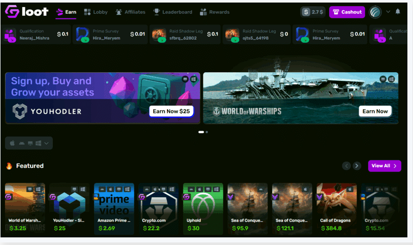 Gemsloot review screenshot